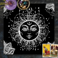 Tarot sun moon Tarot Tablecloth Altar Cloth Flannel Tarots Cloth Divination Astrology Board Game Decoration Cloth Art Home Decor