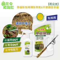 【花公主】草穩除非農藥免稀釋除草劑 500ml+補充罐2L~贈送不銹鋼拔草器(瘋狂植物社)