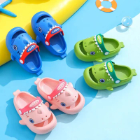 New Summer Cartoon Shark Slippers Children's Non-Slip Soft Sole Sandals Cute Baby Boys Girls Home Slides Outdoors Garden Shoes