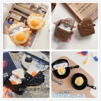 Disney Cute 3D Chocolate Poached Egg Sushi For Airpods Pro Bluetooth Headset Cover for Airpods 1 2 3 Silicone Earphone Case