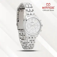 Mirage Jam Tangan Wanita Analog 8858 L Silver Original Stainless Plat Putih
