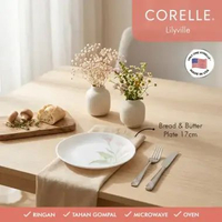 CORELLE Lilyville Bread Butter Plate 17cm Piring Mangkuk Kecil Keramik Kaca Vitrelle Anti Gompal Mic