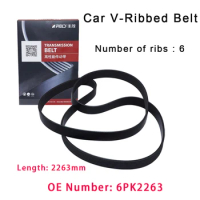 Car PK Transmission V-Ribbed Belt For JEEP COMMANDER GRAND 3.7 4.7 2007-2010 MERCEDES-BENZ SPRINTER 6PK2263 K53010234 53013298AB