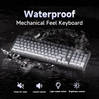 FURYCUBE IP98Wired/Wireless RGB Screen Membrane Knob keyboard PBT Silent Office & Gaming Waterproof 
