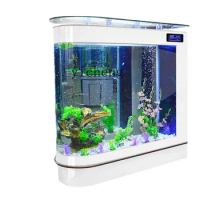 ZC Bullet Fish Tank Aquarium Large Fish Globe 1.2 M 1.5 M Partition Ecological Glass Fish Tank Bar Counter