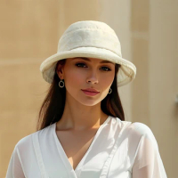 Ladies Exquisite Bow Fashionable, Elegant, Light and Transparent, Non stuffy Sunshade Hat Spring/Summer New Fisherman Hat UV Pro