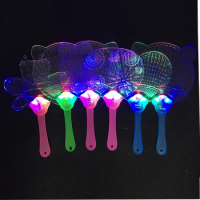 Novetly 5pcs/lot colorful Led light fan flashing plastic fan singing dance supplies children's kid baby glow creative toys