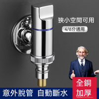 【LEZUN 樂尊】單出水全銅洗衣機龍頭 防脫落止水閥(脫管自動止水/牆壁水龍頭)