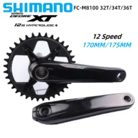 Shimano DEORE M8100 Crankset 170mm/175mm 12 Speed 32T 34T 36T Chainring FC-M8100 Crank For MTB Bike Bicycle Crankset Bike Parts