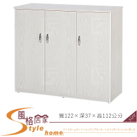 《風格居家Style》(塑鋼材質4尺開門鞋櫃-白橡色 086-04-LX
