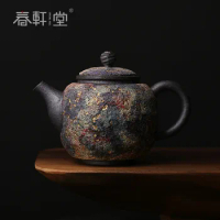 Chunxuan Tang Japanese Rock Teapot Gaoyue Handmade Enameled Cast Iron Tea Making Household Moon Rock Pot Ball Hole Single Teapot