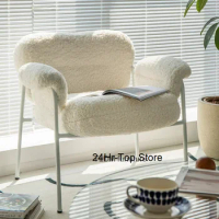 White Ergonomic Office Dining Chairs Throne Velvet Foldable Luxury Design Arm Chair Nordic Sillas Comedor Homefurniture YR50DC