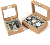 手錶收藏盒 花梨木紋手表盒首飾收納盒子玻璃天窗腕表收藏箱手表展示盒