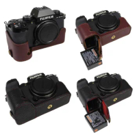 Genuine Leather Camera Half Body Case For Fujifilm Fuji X-S10 XS10 Battery Opening Bottom Cover