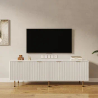 Century Modern TV Stand for 80 Inch TV,Entertainment Center Wood TV Stand with 4 Large Drawers,TV Console Table Media Cabinet