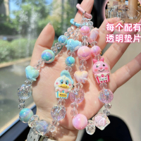 Creative Dopamine Handmade DIY Mickey Beaded Phone Lanyard Keychain Phone Chain Bag Hanging Cute Sma