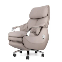 Electric leather boss chair Comfortable massage large class chair Sedentary office chair recliner home computer chair