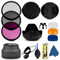 1set Professional 67MM Filter CPL+UV +fld + Lens Hood + Cap + Cleaning Kit for Canon nikon camera lens 18-135 18-105 67mm