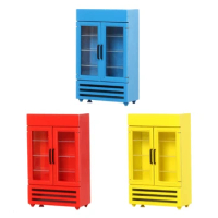 1:12 Scale Fridge Refrigerator Pretend-Play Kid Role-Play Kitchen Realistic Dollhouse Side-by-Side Freezers