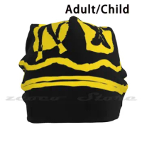 Nd Eyes North Dakota Grunge Smiling Face Black Background Personalized Pattern Knit Hats Plus Size Elastic Soft Cap North