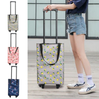 Folding Shopping Bag Women's Big Pull Cart Shopping Bags For Organizer Portable Buy Vegetables Trolley Bags On Wheels The Market