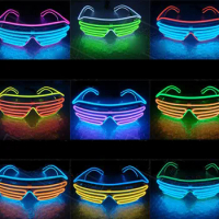 El Wire LED Double color blinds glowing Glasses led DJ flashing glasses Halloween Birthday Party Christmas gifts glasses gift
