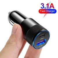 66W Car Charger USB Charger Fast Charge QC 3.0 Cell Phone Charger For iPhone 13 12 Huawei P50 P40 Samsung S22 S21 S20 PD Adapter