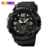 Skmei 1637 Dual Movement 3 Time Sport นาฬิกาข้อมือ Mens กันน้ํานาฬิกาอิเล็กทรอนิกส์ Montre Homme กัน