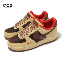 Nike 休閒鞋 Air Force 1 07 男鞋 女鞋 卡其 棕 紅 AF1 復古 情侶鞋 HQ3447-222