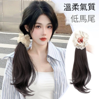 【巴黎精品】現貨+預購 長假髮假馬尾 單入透氣輕量免打理隱形(髮圈側邊低馬尾微捲女假髮2色a1ft4)