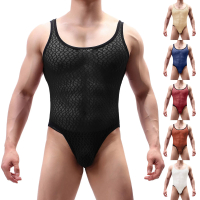Sexy Men Undershirts Seamless Bodysuits Leotard Sports Fitness Underwear Wrestle Singlet Jumpsuits Sleepwear Sportwear