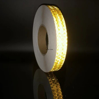 Yellow Reflective Bicycle Tapes 2.5cm*50m Waterproof Conspicuity Strong Adhesive Reflectors Sticker Warning Safety Strip For Car