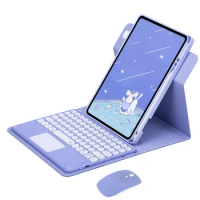 For iPad Pro 11 inch 2024 M4 Keyboard Case 360 Rotate Cover with Pencil Holder Teclado For iPad Pro 11inch 5th Generation Cover