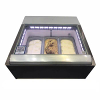 Table top 3 4 6 pans mini small ice cream freezer/gelato display freezer