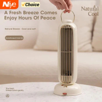 New Stand Mini USB Fan 3600mAh Battery Rechargeable Tower Table Fan type-C Portable Desktop Air Cooler for Home Study Camping