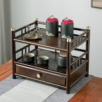【優選百貨】茶具博骨架茶桌收納架展示櫃茶臺茶杯架桌上杯子置物架桌面茶葉茶具收納盒茶桌道博古架茶壺架置物架 收納櫃 木架 儲物架