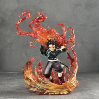 22cm Anime Demon Slayer Figure GK Kamado Tanjirou Breath of Fire Flame PVC Action Figure Collection Model Toys Gifts