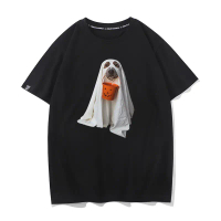 COD Funny Golden Retriever Halloween Ghost Tee  | Cute Dog Meme Cotton T-Shirt เสื้อยืดหมาน่ารักS-5X