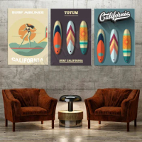 Surf Poster, Surfboard, Pan Am, California Dream, Surf Life, Longboard, Deadpool, Ripcurl, Minimalist Poster, Surf Lover Gift
