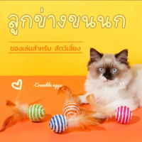 YY-ลูกข่างขนนก ของเล่นเสริมพัฒนาการสัตว์เลี้ยงน้องหมาน้องแมว ลูกข่างของเล่นขนนก แบบคละลายA-318