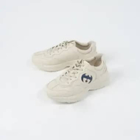 Sepatu GUCCI RYTHON INTERLOCKING BLUE WHITE SNEAKER 100% ORIGINAL 44