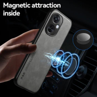 For OnePlus Nord CE 3 5G Cases Nord CE3 Lite Car Magnetic Holder Phone Case For OnePlus Nord CE3 Lite 5G PU Leather Back Cover