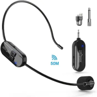2.4G Professional Wireless Headset Microphone Transmitter Microfone For Voice Amplifier PA System Radio Teaching Fitness Yoga