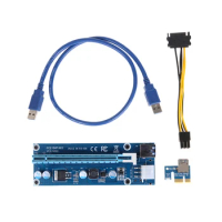 60cm USB 3.0 PCI-E Express 1X 4x 8x 16x Extender Riser Adapter Card SATA 15pin Male to 6pin Power Cable for BTC mining miner