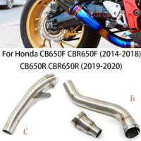 For Honda CB650F CBR650F CB650R CBR650R 2014-2020 Motorcycle Exhaust Systems Mddle link pipe Motocross Muffler escape moto