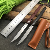 NEW CS Go M390 Steel Folding Knife Solid Wood Portable EDC Outdoor Tool Camping Hunting Knives With Holster fruit knives