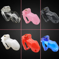 New Resin Male Chastity Cock Cages Penis Lock Cage With 4 Rings Gay Chastity Belt Device CB6000 Sex Toys For Men