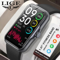 LIGE Smart Watch Voice Calling 24H Health Monitor 100+ Sports Modes Waterproof Bracelet 1.47“ Bluetooth Display Smartwatch T54A