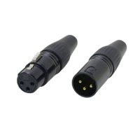 3Pin XLR Connector Audio Plug Microphone Plug 3pin Speaker Connector Male &amp; Female Mic Connector Stage Light DMX Connector Cable