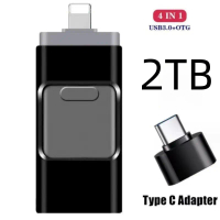 Pemacu Denyar USB iPhone, Jenama untuk iPhone, Kapasiti 1TB, USB 3.0, Pendrive 3in1 Mirco USB 3.0, T